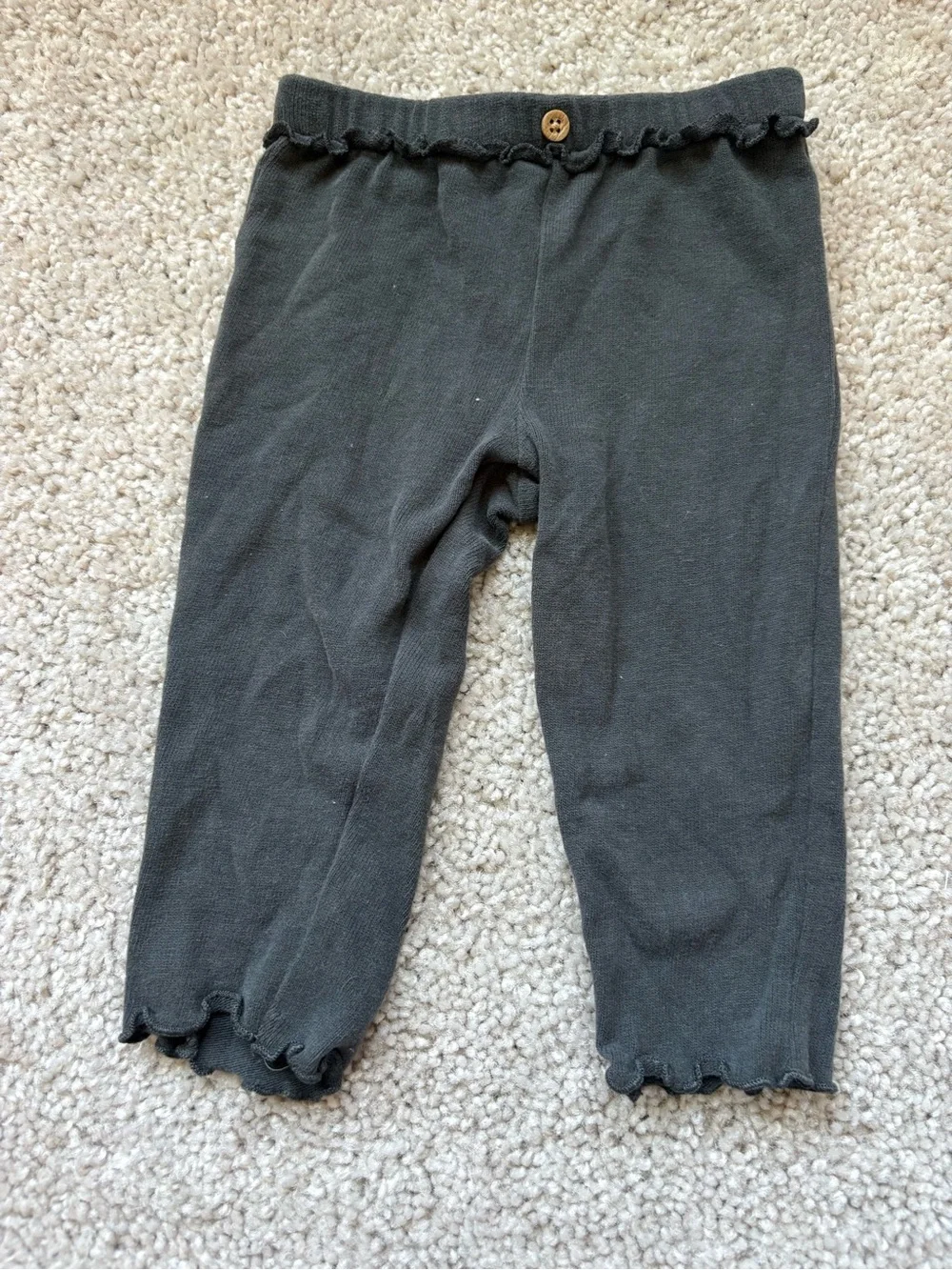 Carter's Cream Bunny Top with Black Ribbed Leggings